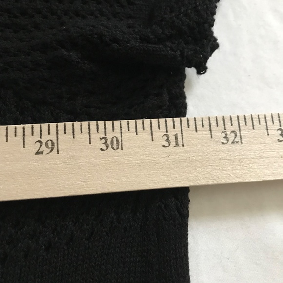 WOMAN WITHIN 100% Cotton Knit Cardigan Tie Neck Black Top Women’s Plus Size 4X - Picture 11 of 16